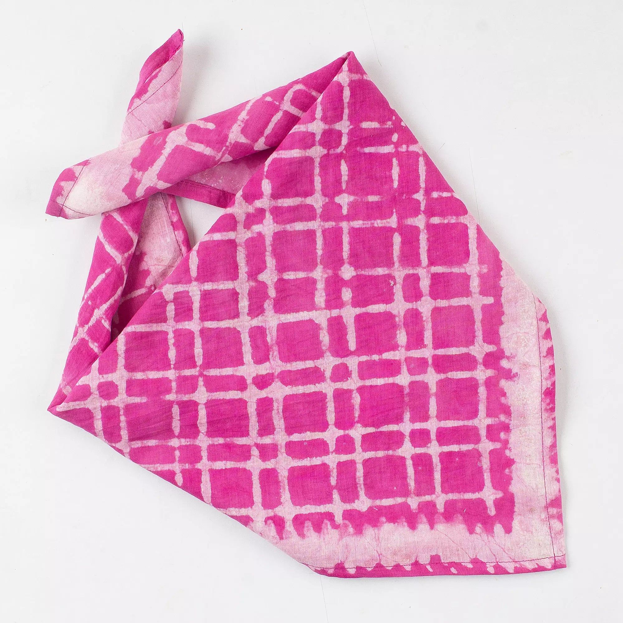 Trendy Hand Block Print Cotton Check Bandana for Men & Women 600